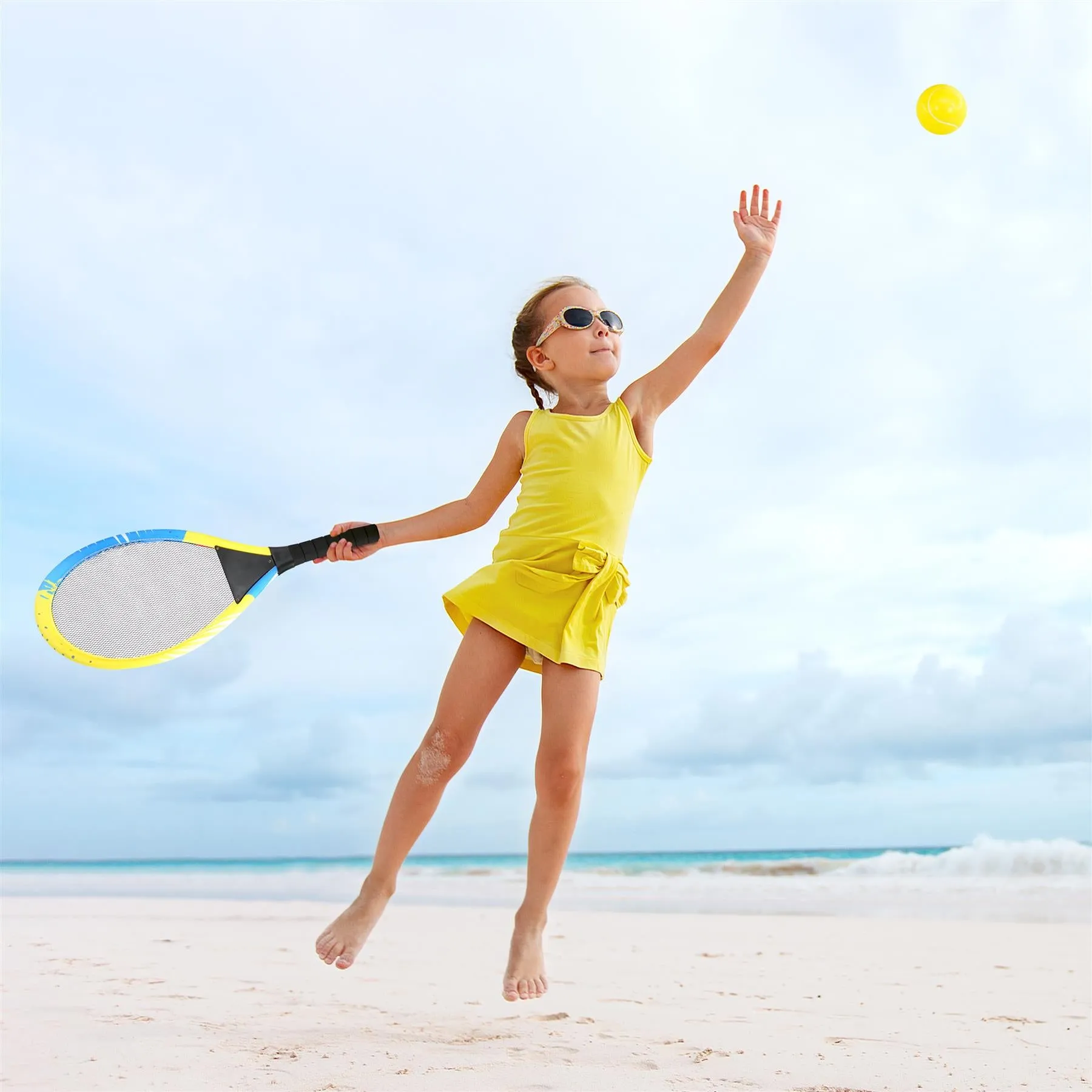2 Player Tennis Set with Ball and Shuttlecock