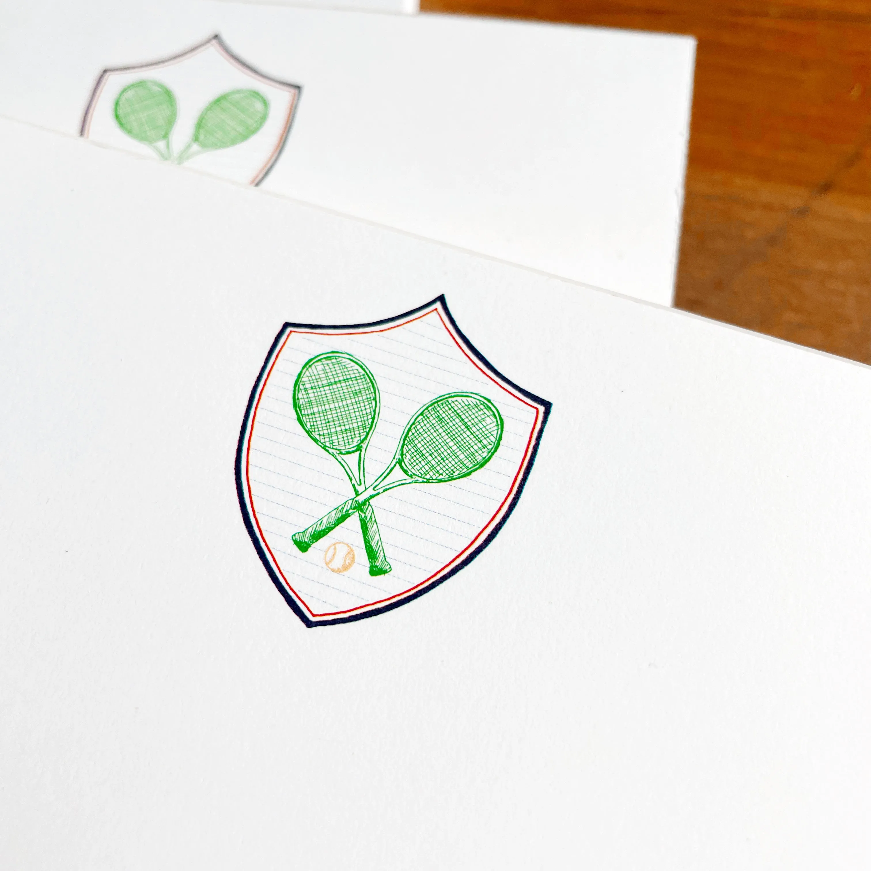 5.5" Square Notepad | tennis crest, non-personalized