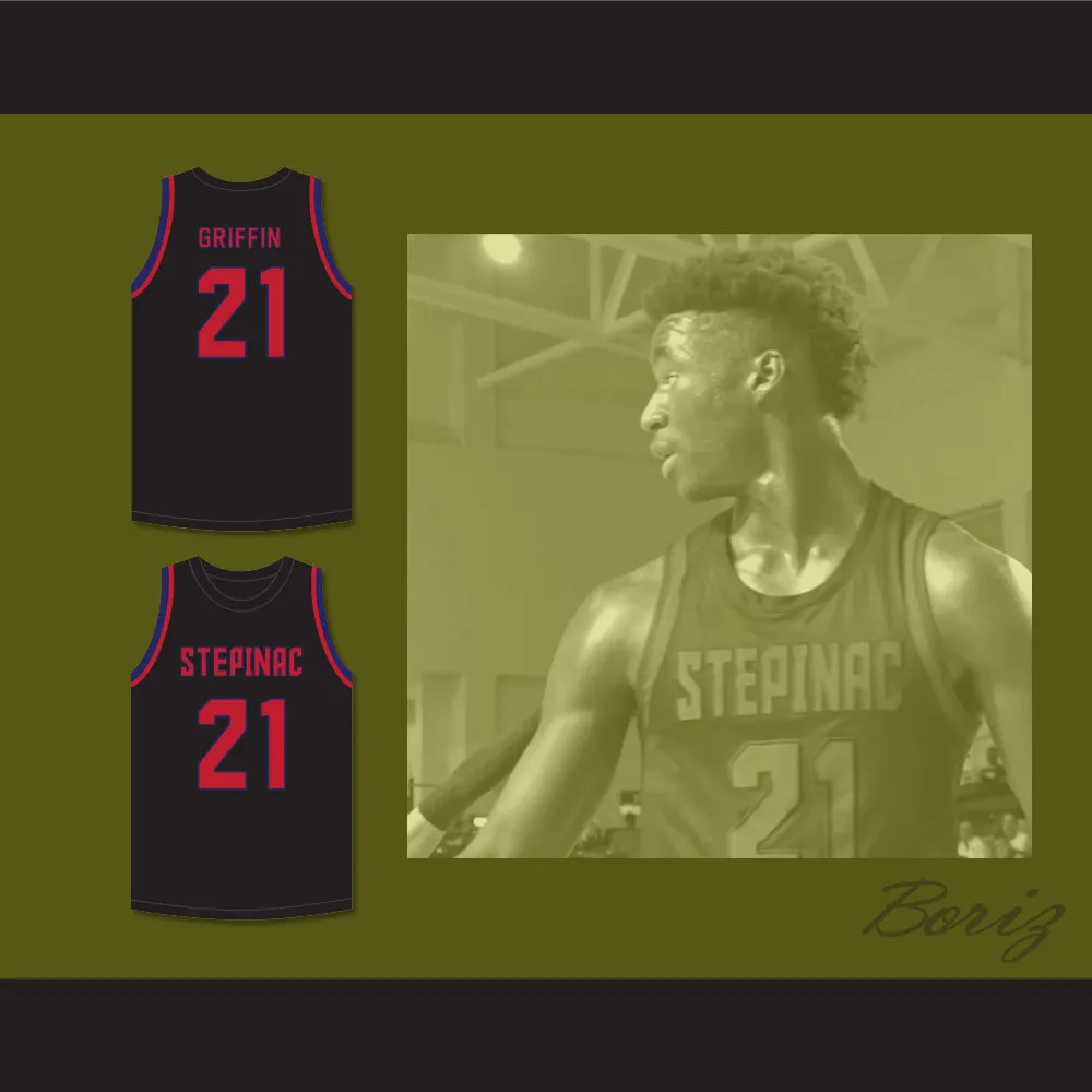 AJ Griffin 21 Archbishop Stepinac High School Crusaders Black Basketball Jersey 2