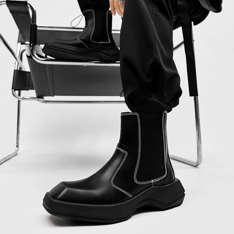 All Match Genuine Leather Male High-top Martin Boots