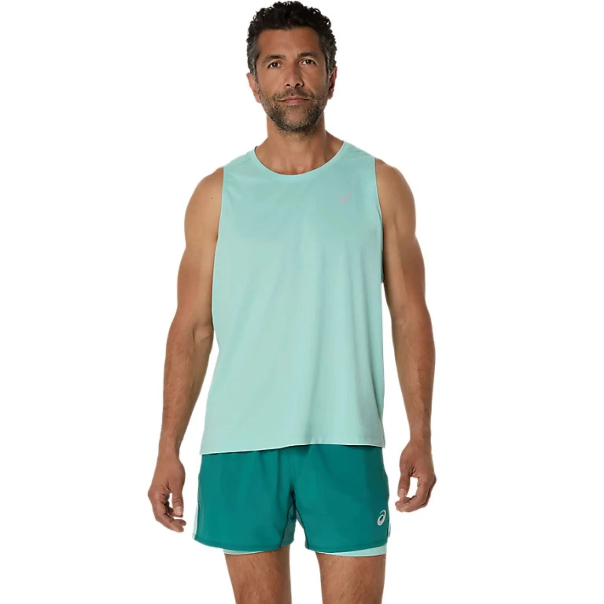 ASICS Silver Mens Running Tank