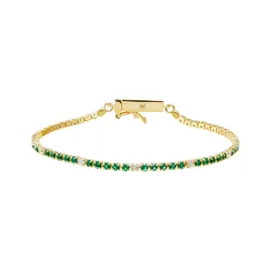 Colored CZ Accented Tennis Bracelet