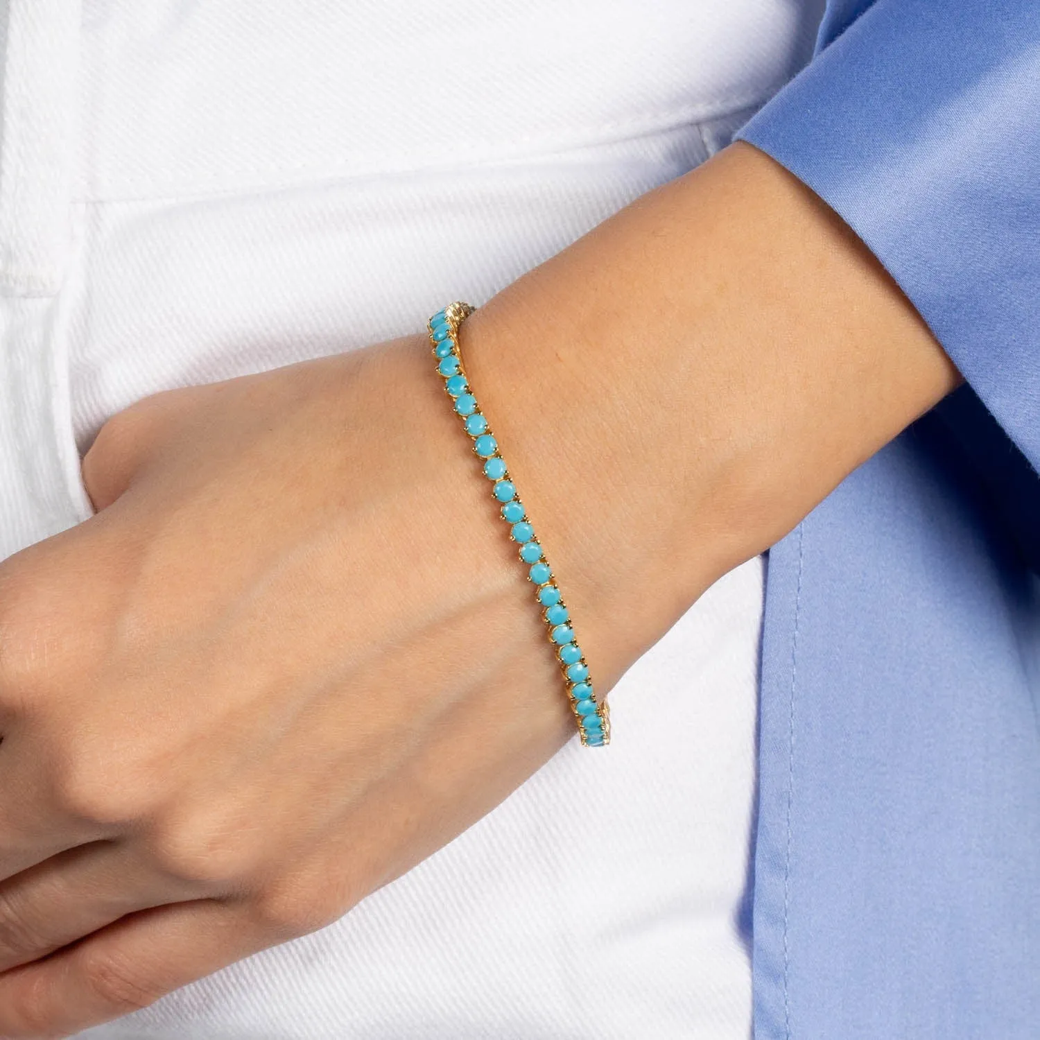 Colored Three Prong Tennis Bracelet