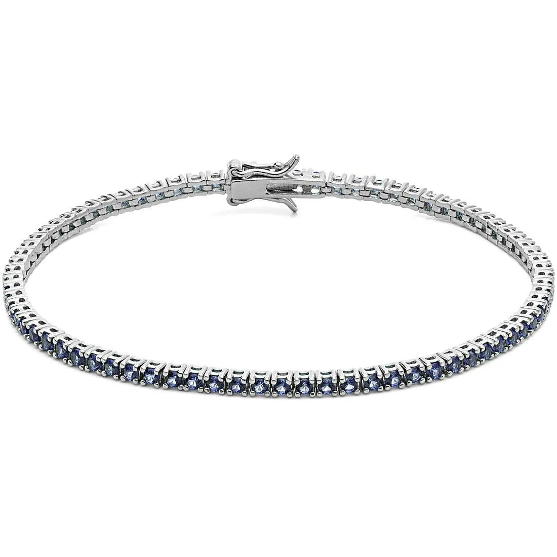 Comete Silver Tennis Bracelet 925 Zirconi Blue Ubr 995 m20