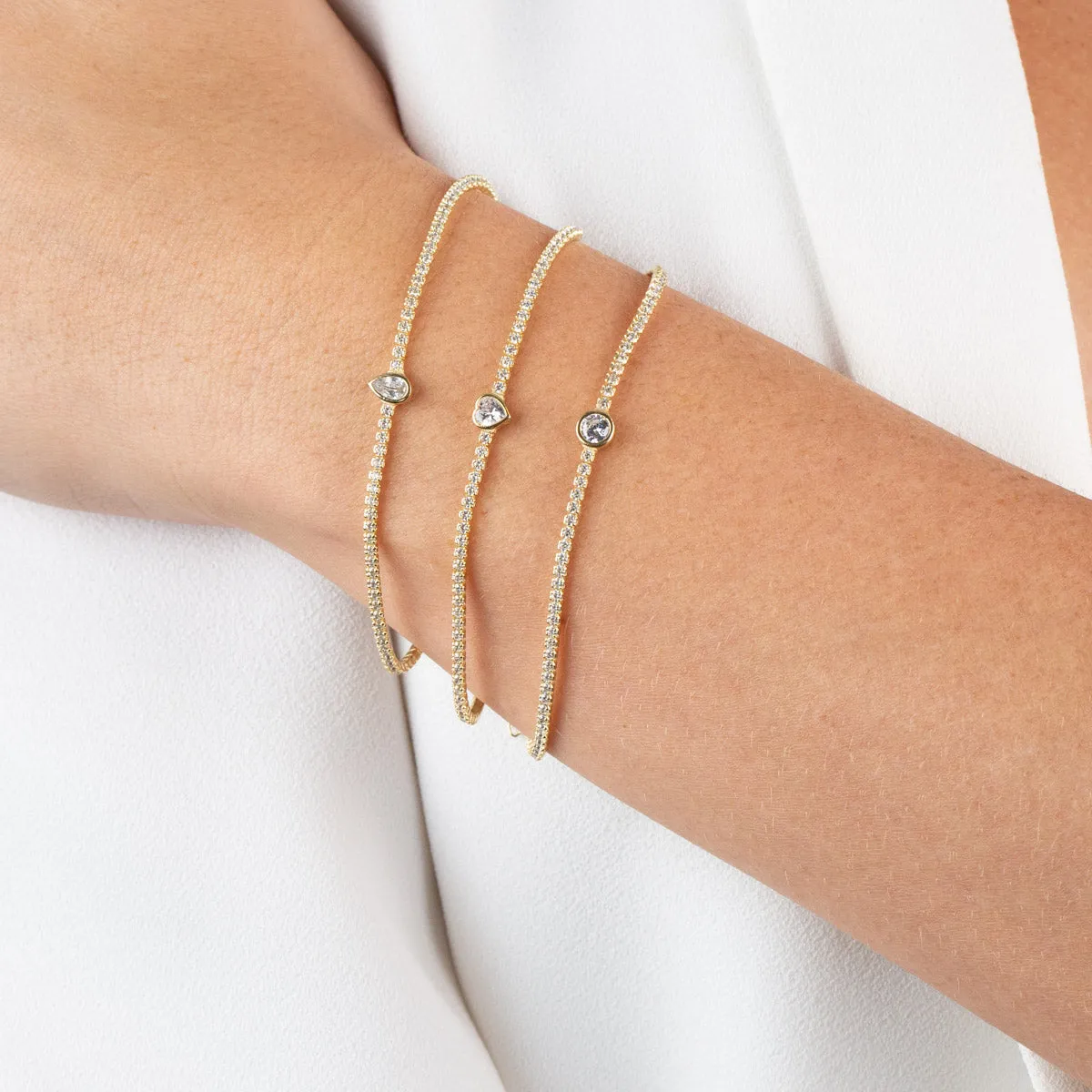 CZ Teardrop Tennis Bracelet