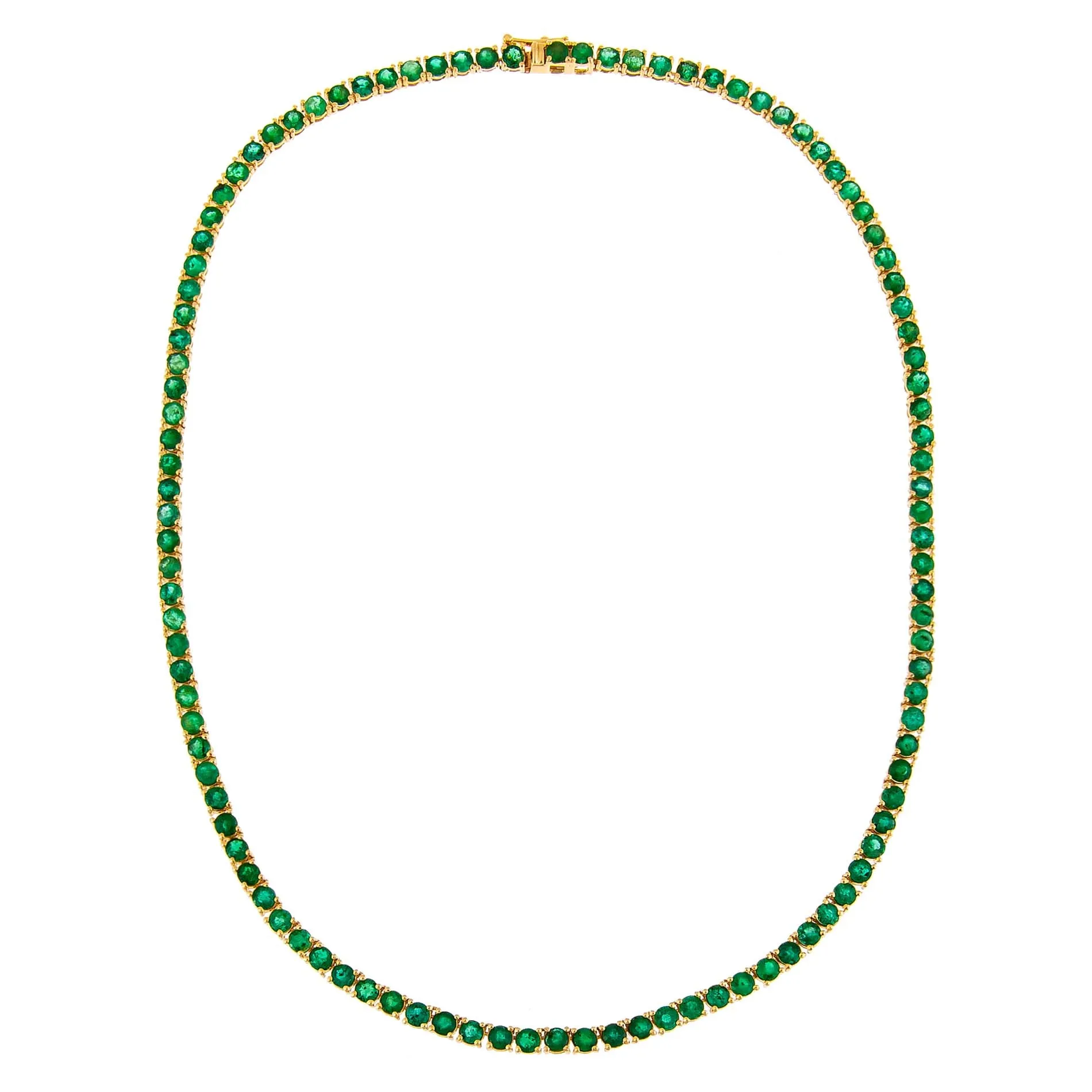Emerald Tennis Necklace 14K