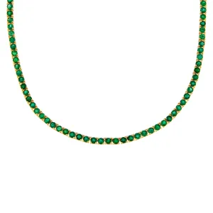 Emerald Tennis Necklace 14K