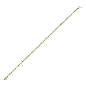 Emerald Thin Tennis Bracelet 14K