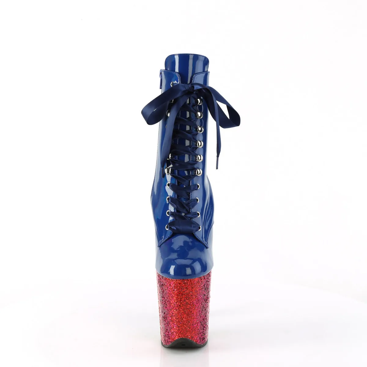 FLAMINGO-1020HG  Royal Blue Holo Patent/Rainbow Glitter