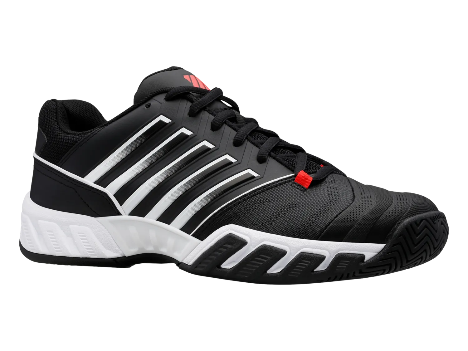 K-Swiss Men's Bigshot Light 4 Tennis Shoes in Black/White/Poppy Red
