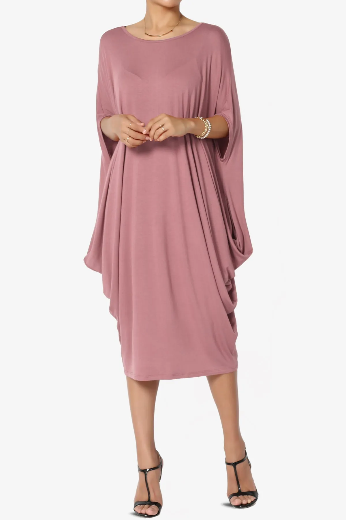 Kandi Loose Batwing Draped Dress