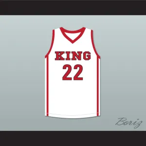 Kawhi Leonard 22 Martin Luther King High School Wolves White Basketball Jersey 1