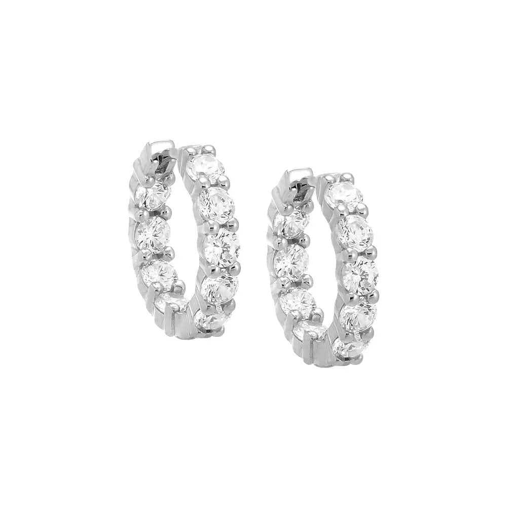 Mini CZ Tennis Huggie Earring