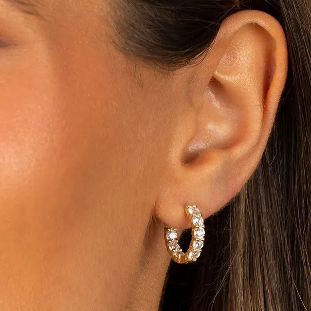 Mini CZ Tennis Huggie Earring