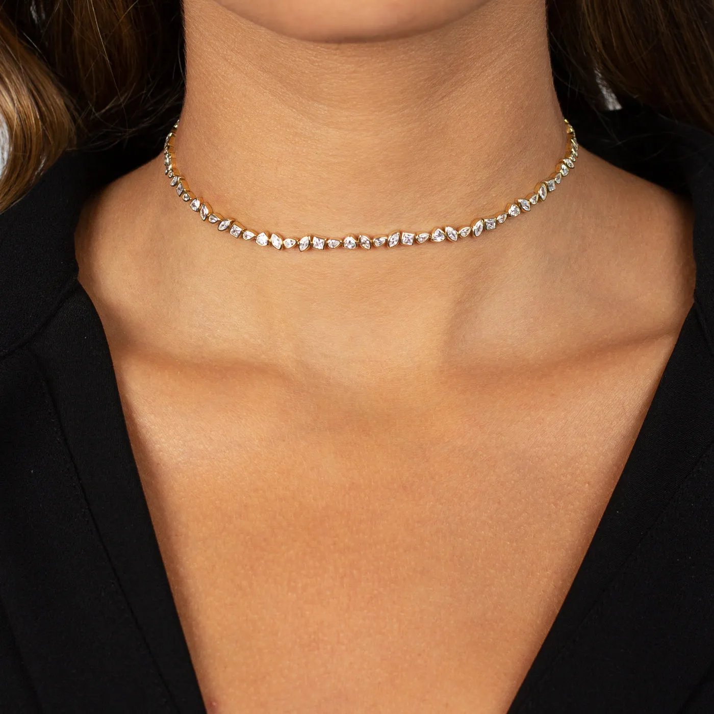 Multishape Bezel Tennis Choker