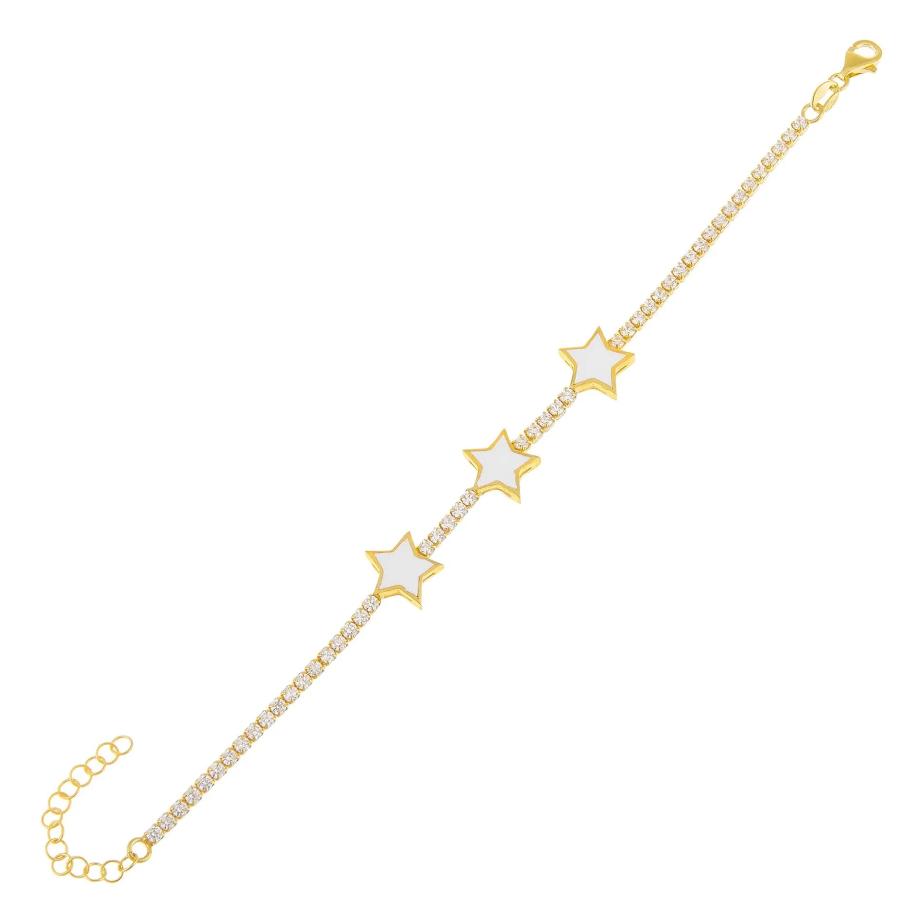 Neon Enamel Triple Star Tennis Bracelet