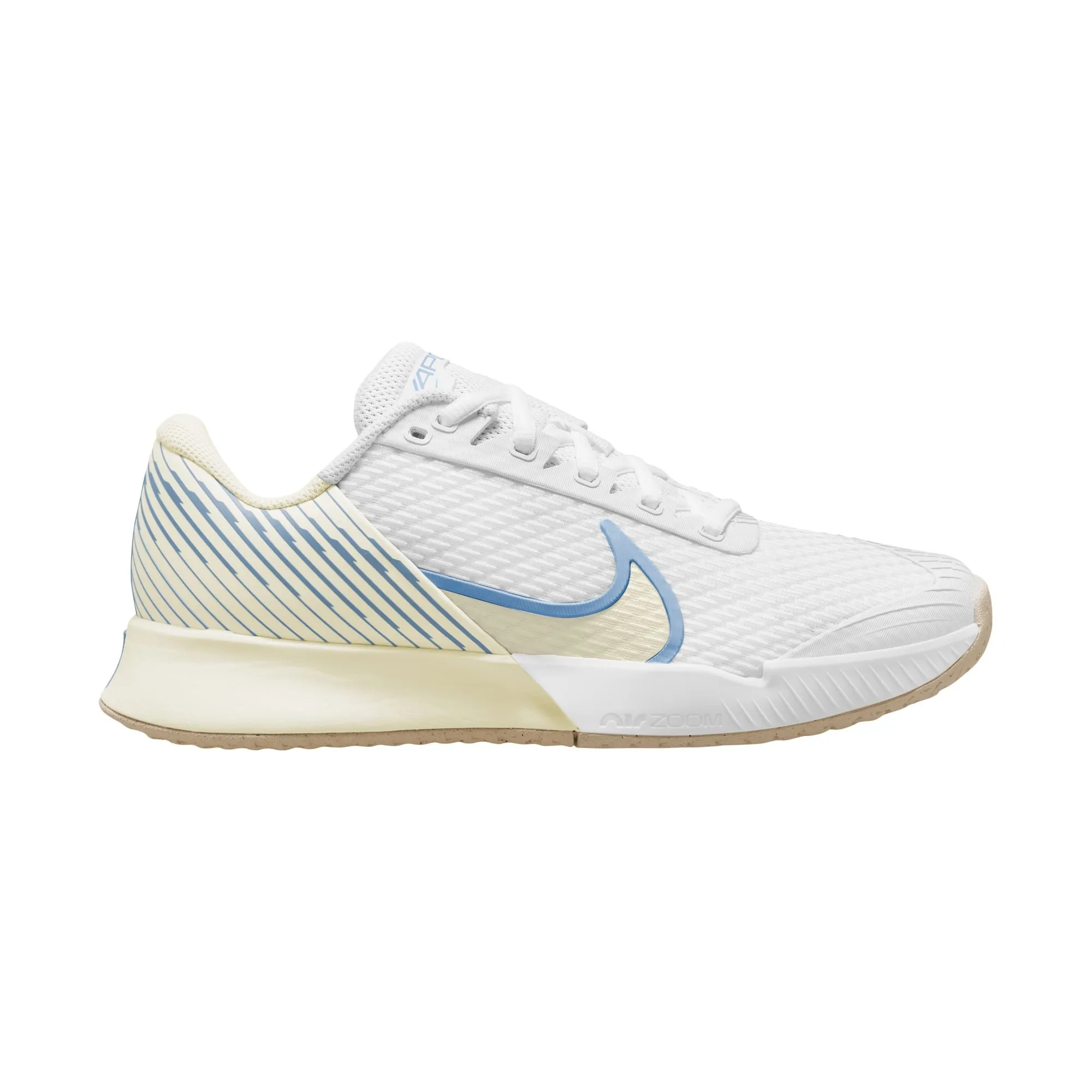 Nike Women's Air Zoom Vapor Pro 2 Tennis Shoes in White/Light Blue-Sail-Gum Light Brown