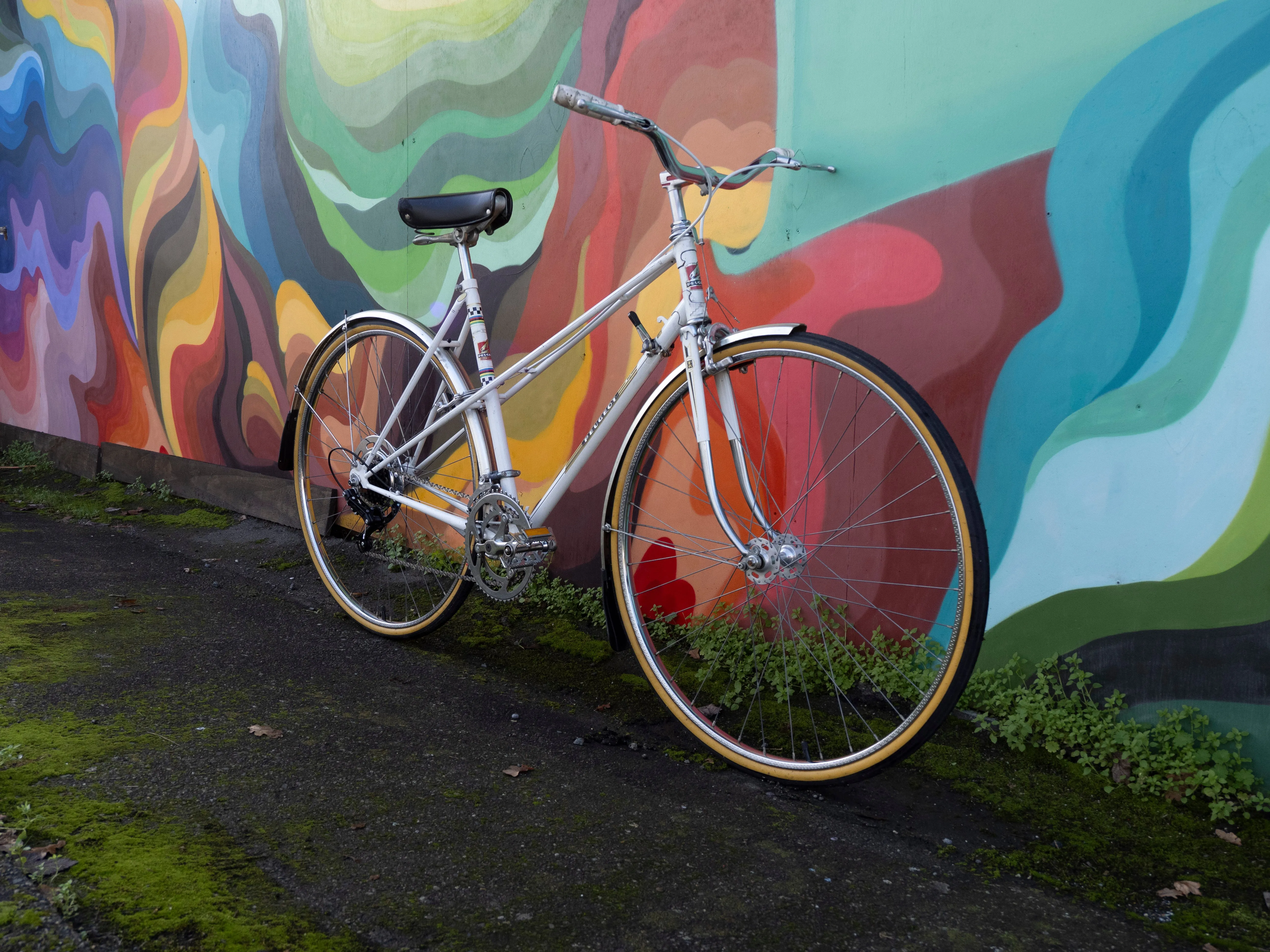 Peugeot Vintage Mixte Road Bike, White, 53cm/Medium