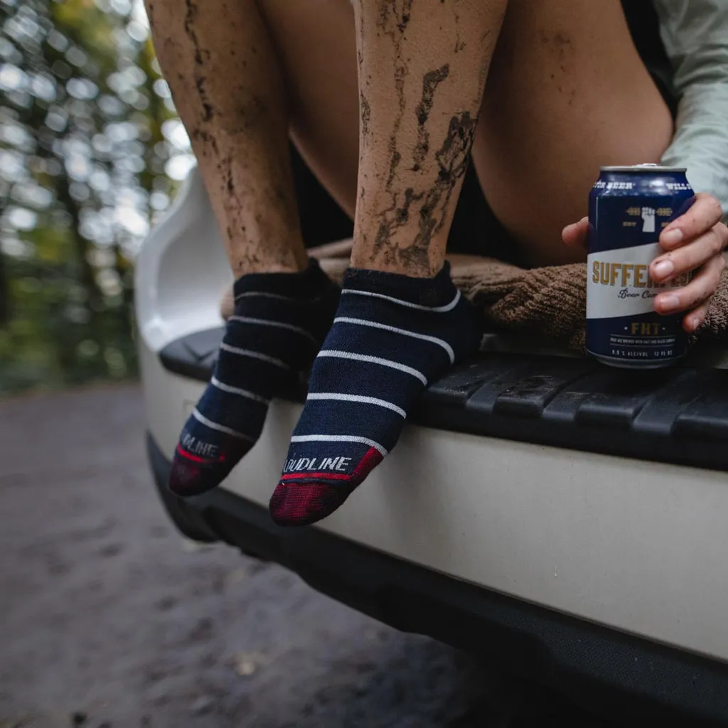 Pinstripe No-Show Running Sock - Ultralight