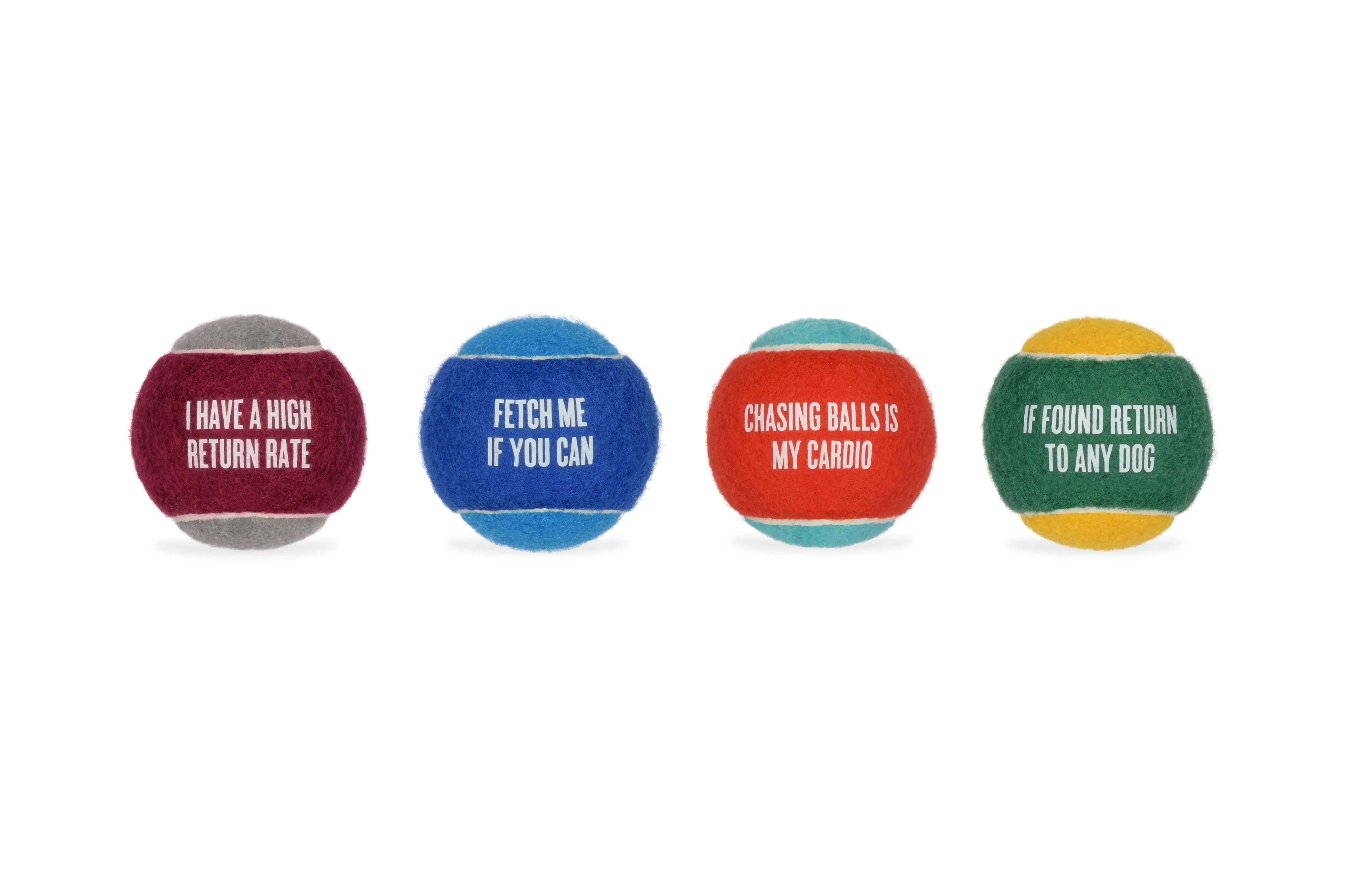 P.L.A.Y. Pet Lifestyle and You - Dog Tennis Ball - 4 Pack