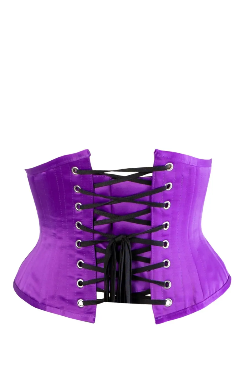 PURPLE SATIN WAIST TRAINING WASPIE UNDERBUST