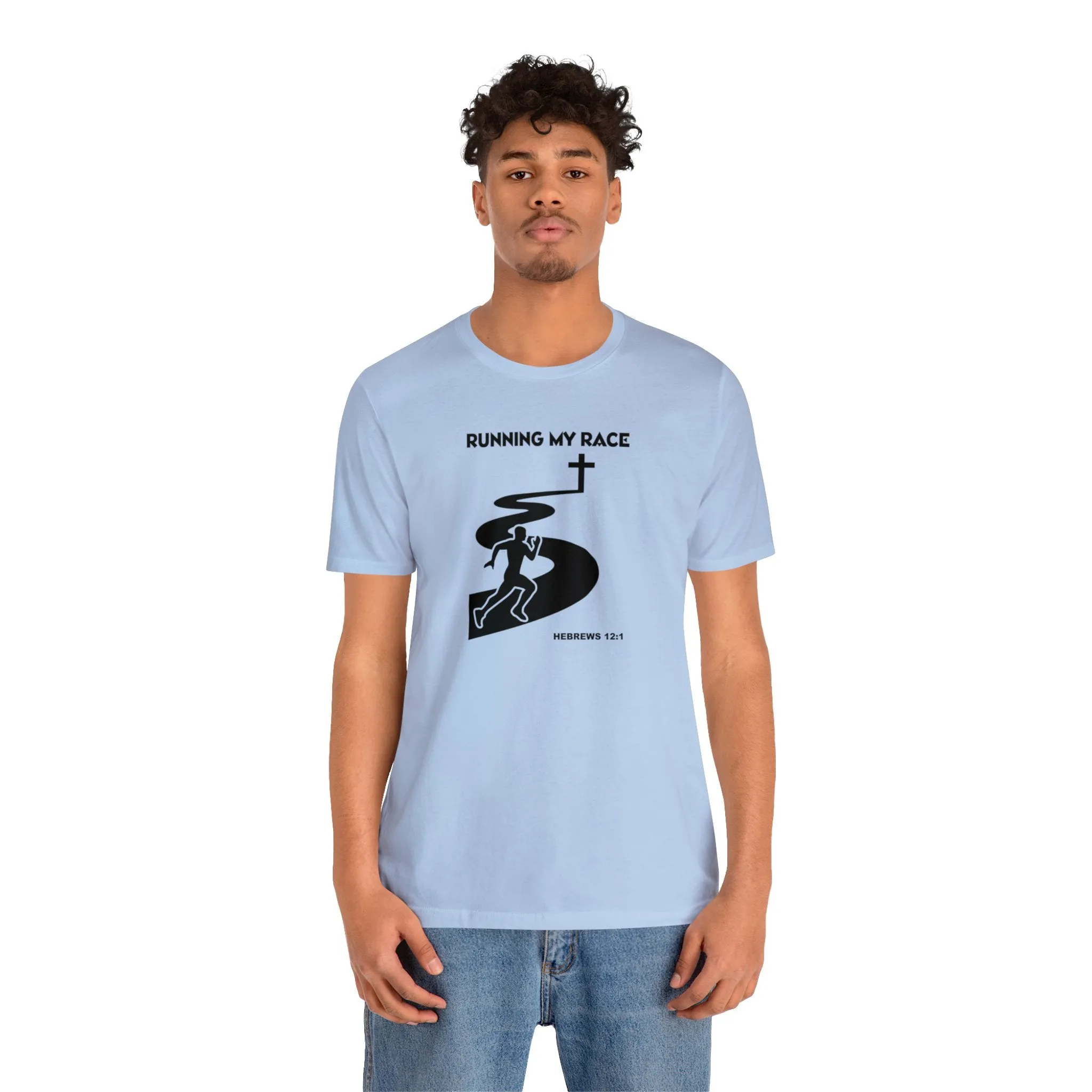 Running My Race Men’s Unisex Jersey Short Sleeve Tee