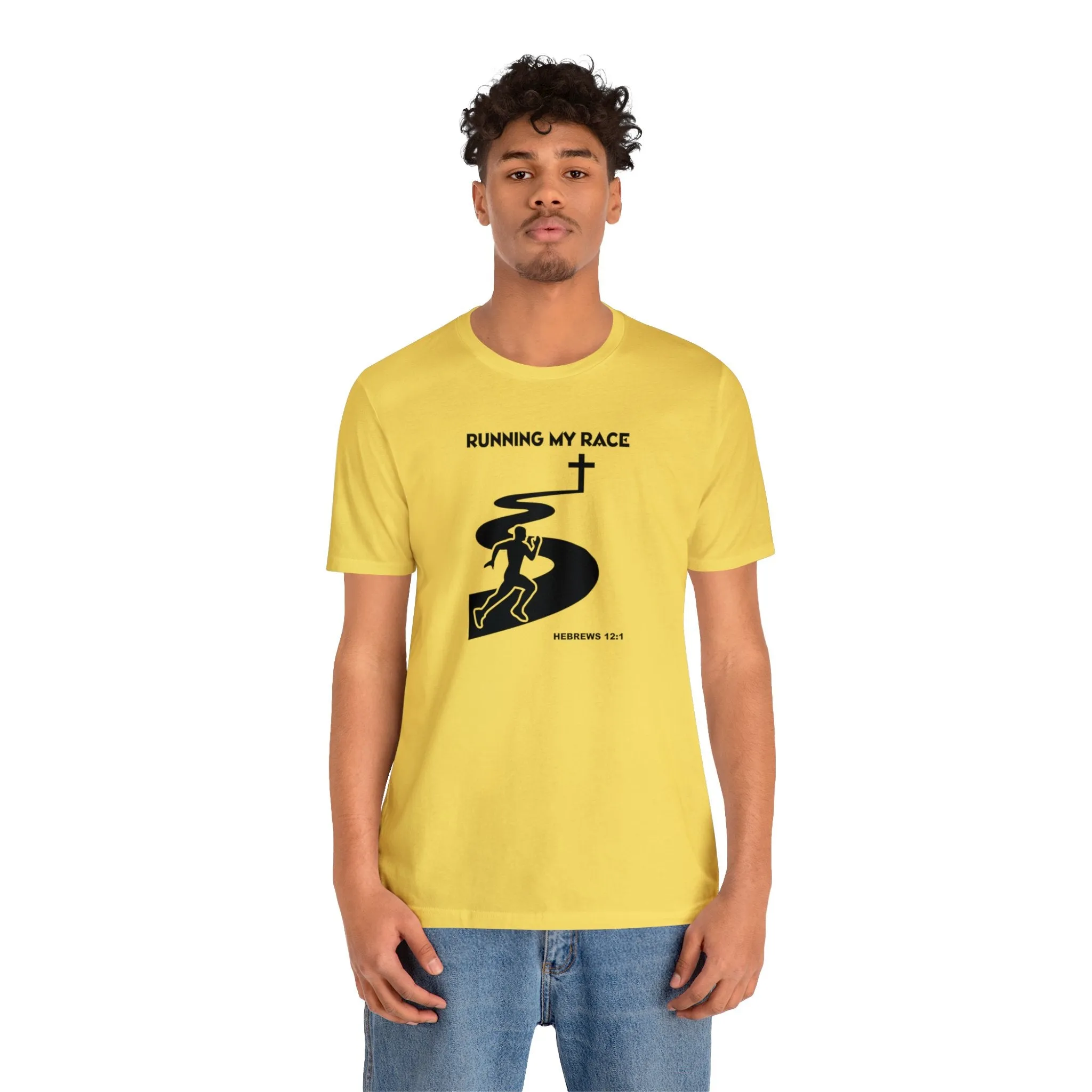 Running My Race Men’s Unisex Jersey Short Sleeve Tee