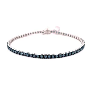 Sidalo 18kt white gold tennis bracelet and blue diamonds 2.04ct M5188-3bb 0020br