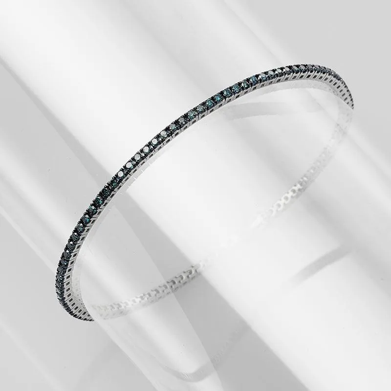 Sidalo 18kt white gold tennis bracelet and blue diamonds 2.33ct m5188-3bb 0208br