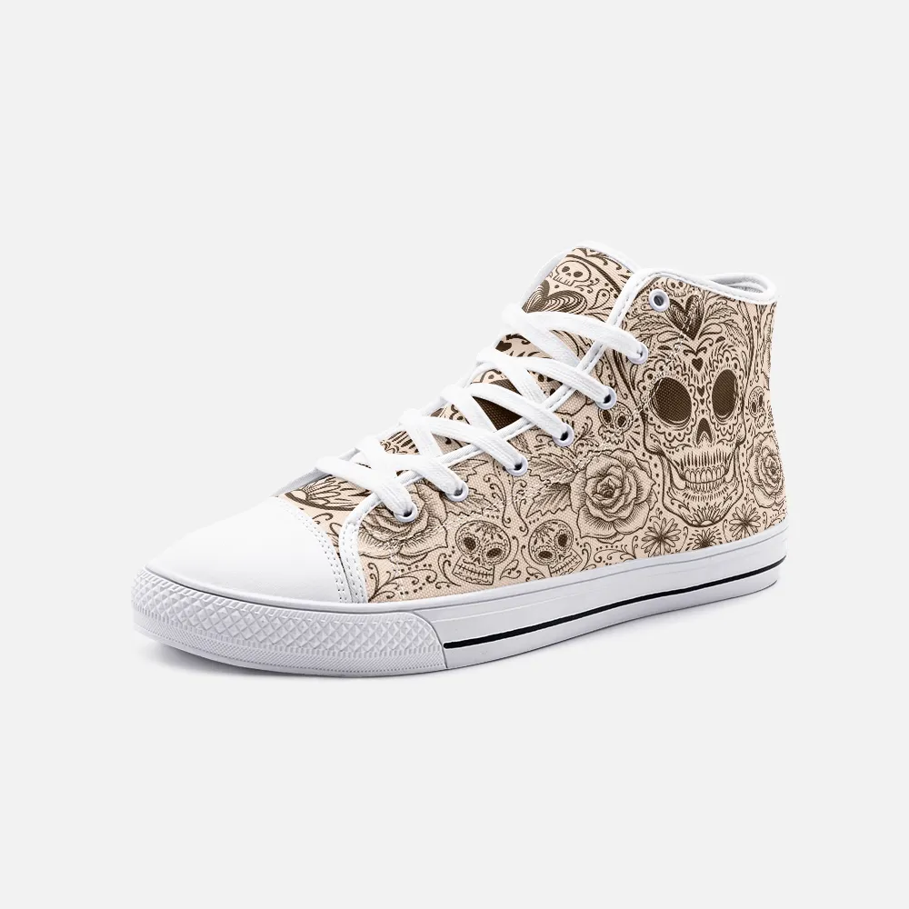 Sugar Skull Unisex High Top Canvas Shoes