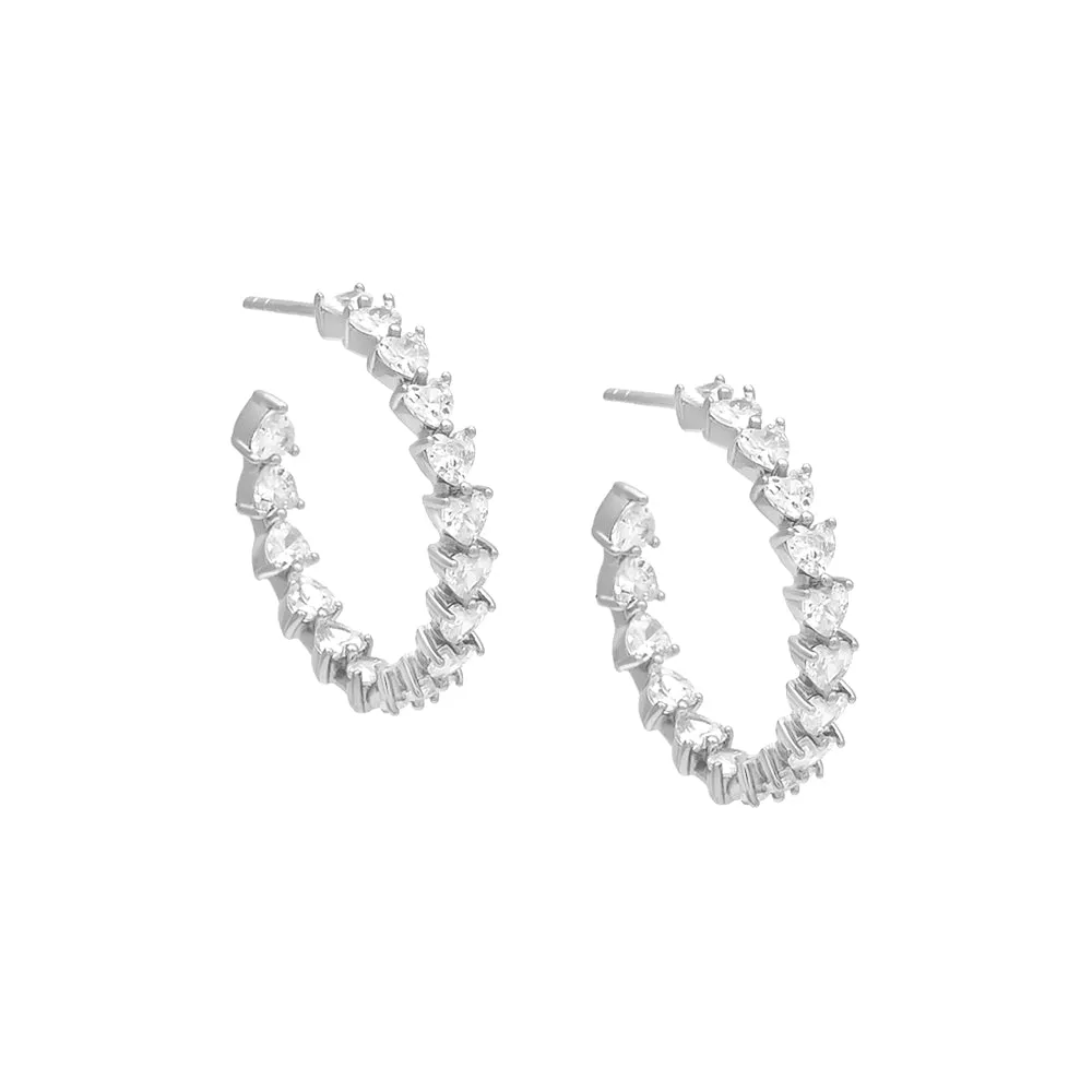 Tennis Heart Hoop Earring