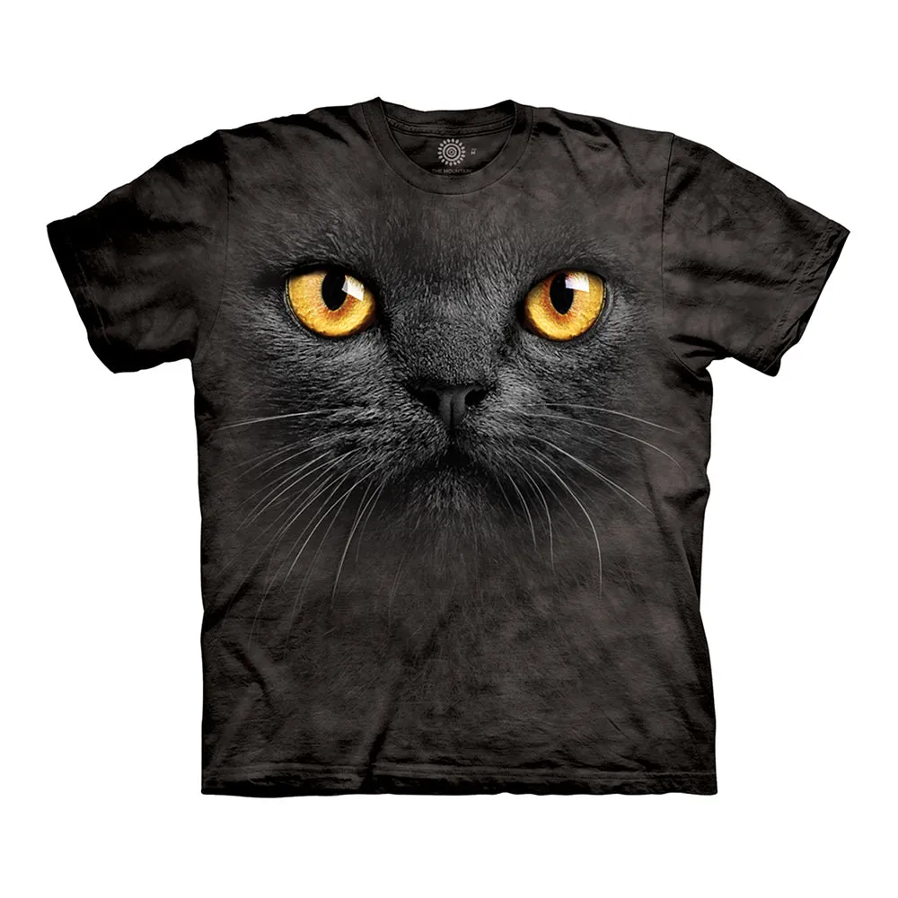 The Mountain Big Face Black Cat Adult Unisex T-Shirt
