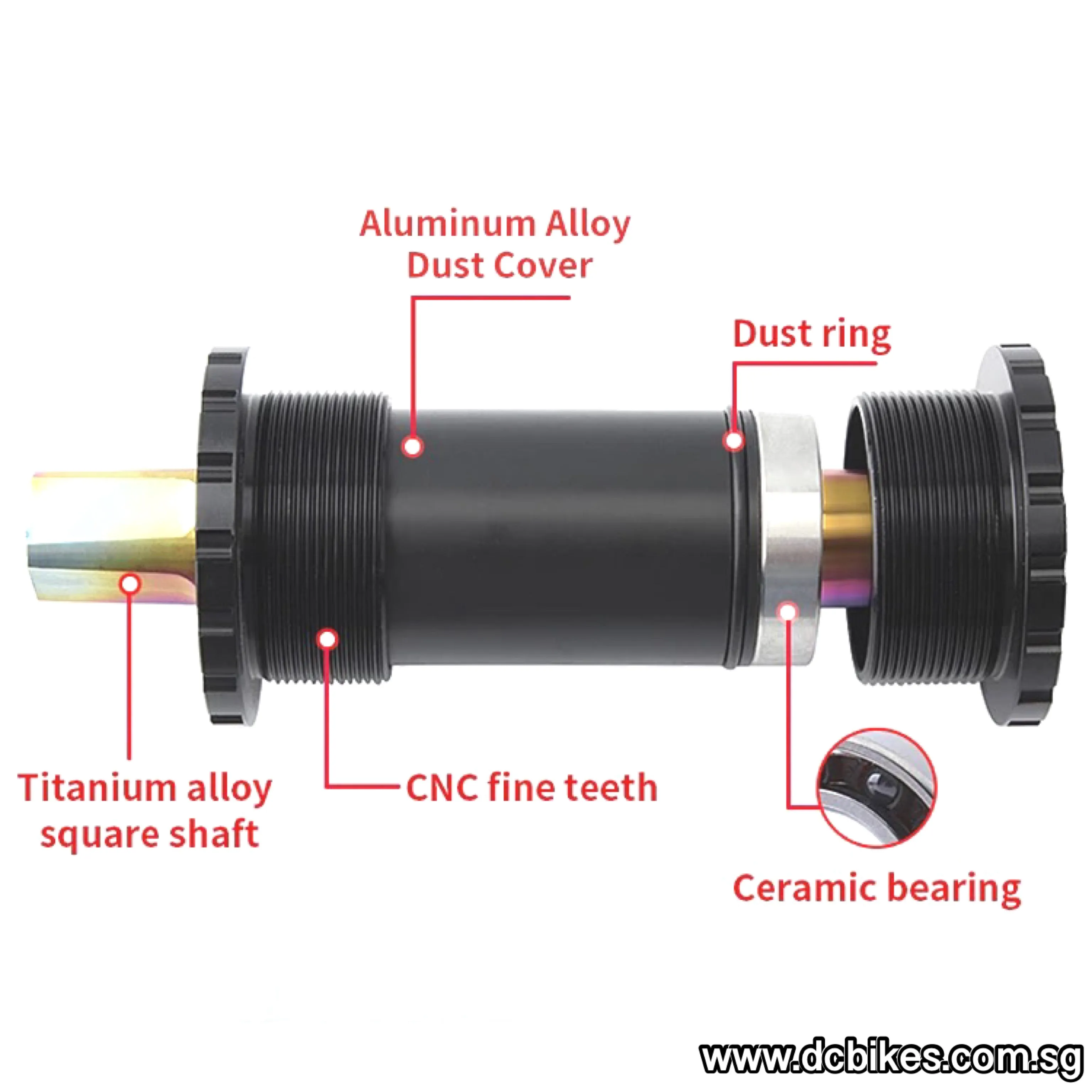 Titanium Ceramic Cartridge Square Tapered Bottom Bracket BB