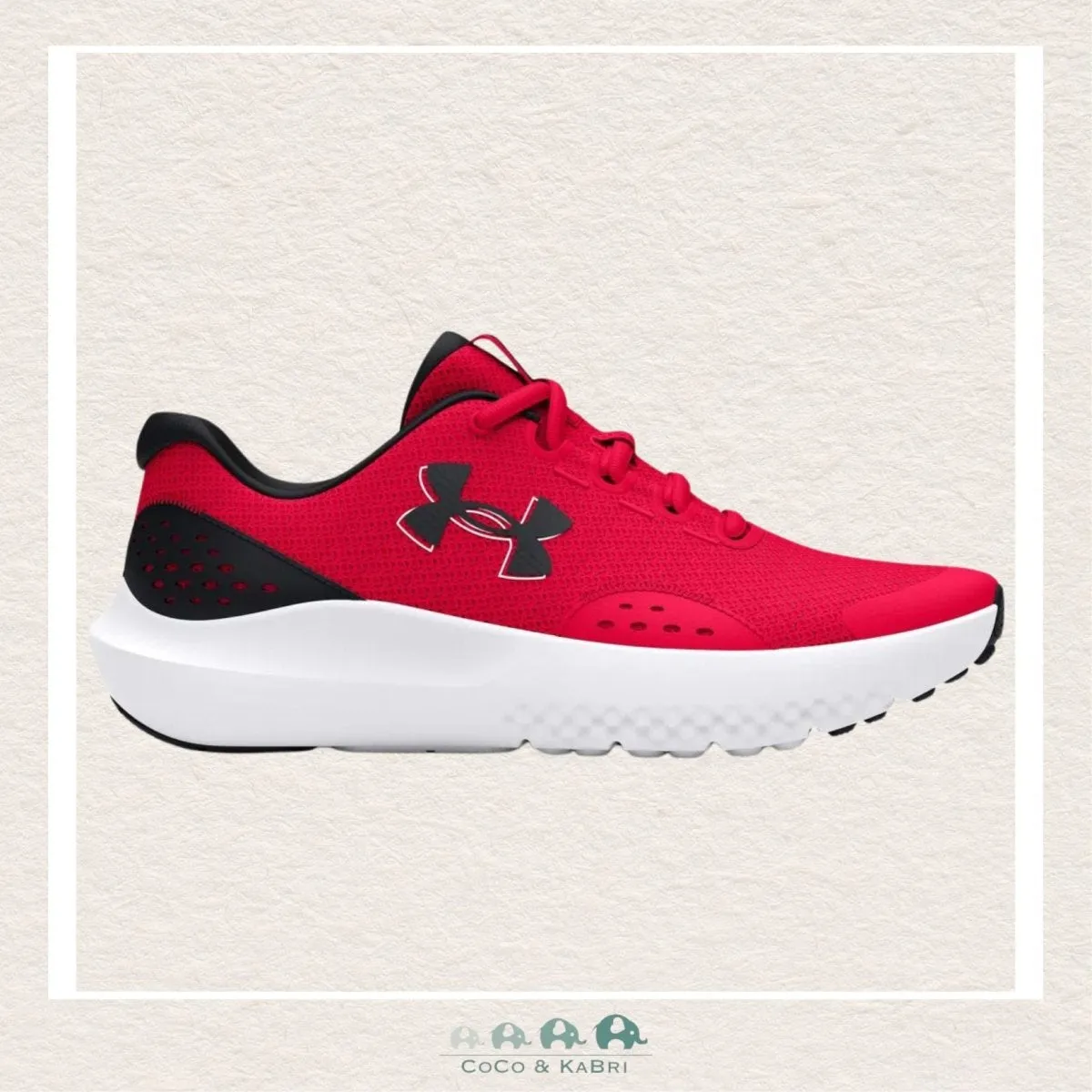 Under Armour Boys' Grade School Surge 4 Running Shoes Red/Black (R4-95)