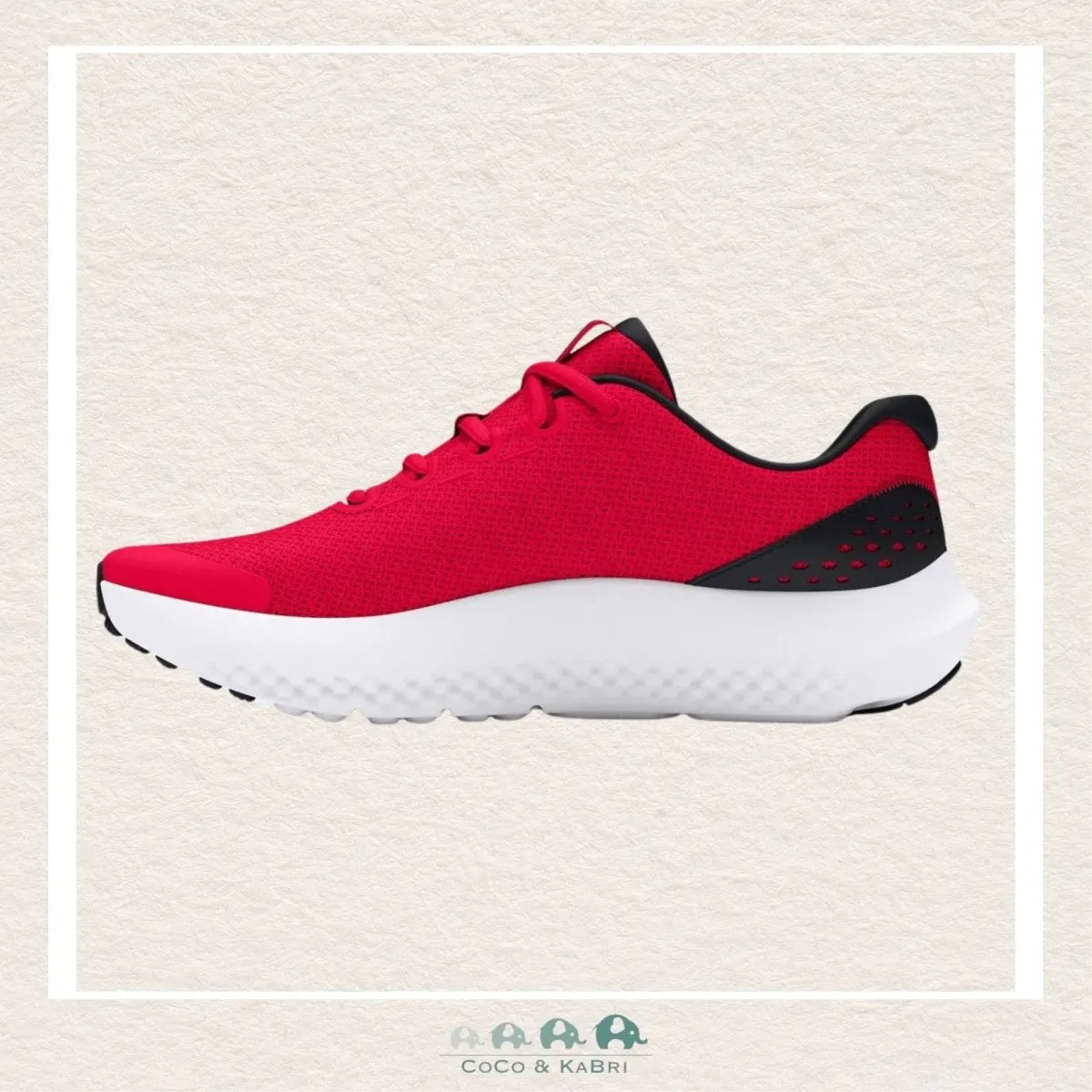 Under Armour Boys' Grade School Surge 4 Running Shoes Red/Black (R4-95)