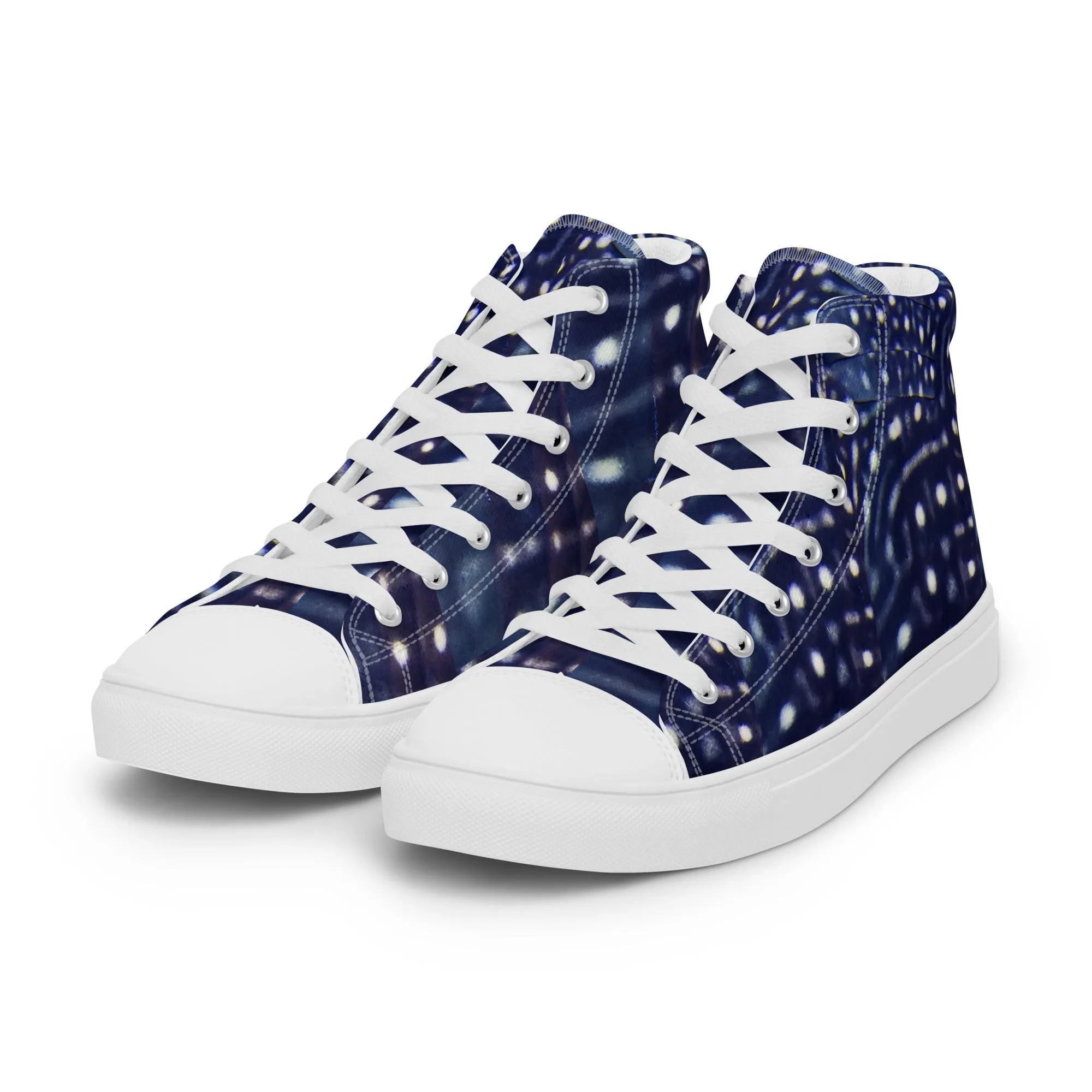 Whale Shark Men’s high top canvas shoes