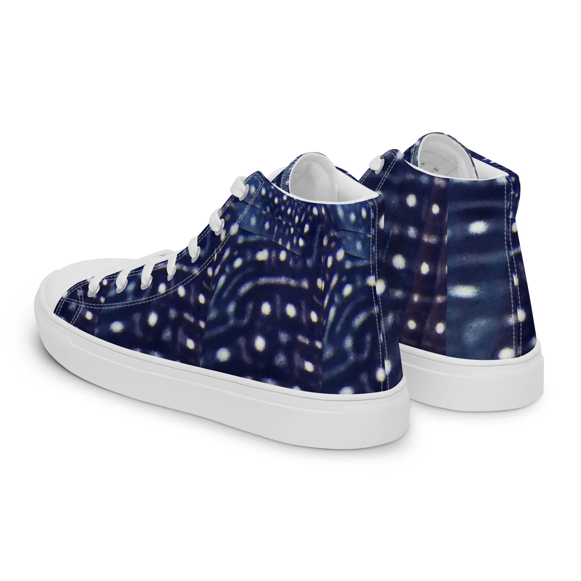 Whale Shark Men’s high top canvas shoes