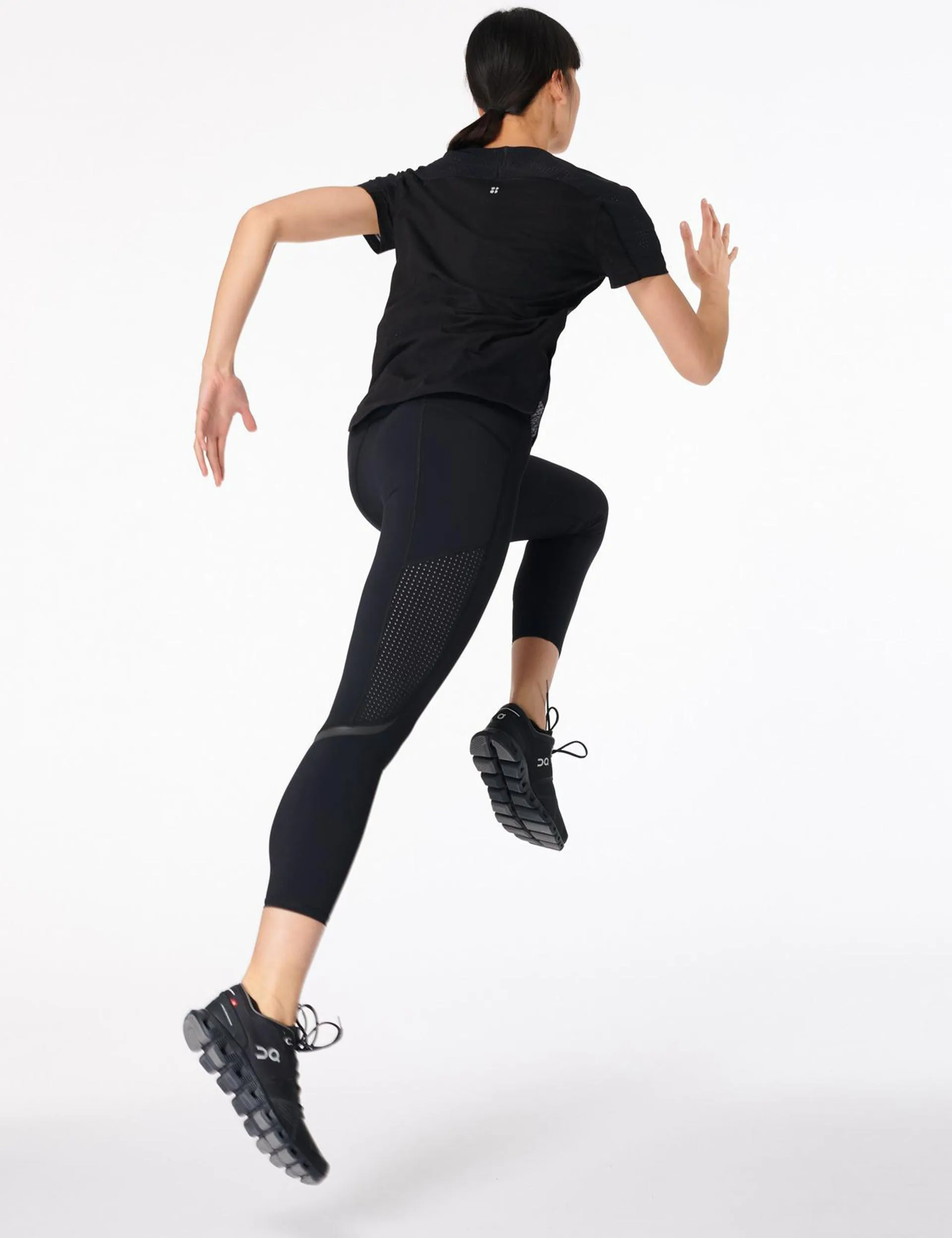 Zero Gravity High Waisted 7/8 Running Tight - Black